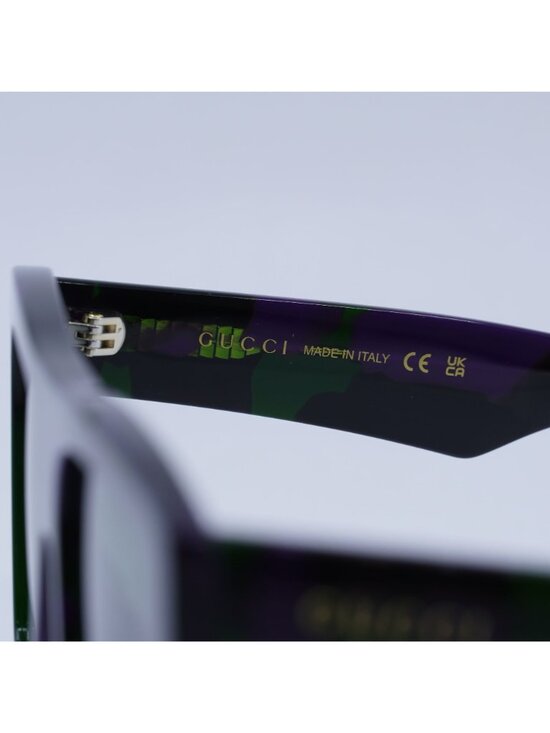 Gucci GG0962S 014 Sunglasses Purple Square Frame, Green Lenses main image 12